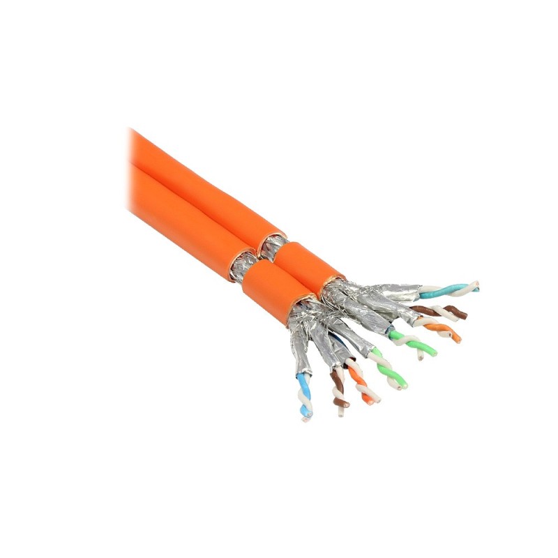 Good Connections 50m Verlegekabel Cat.7 Duplex S/FTP, PiMF orange